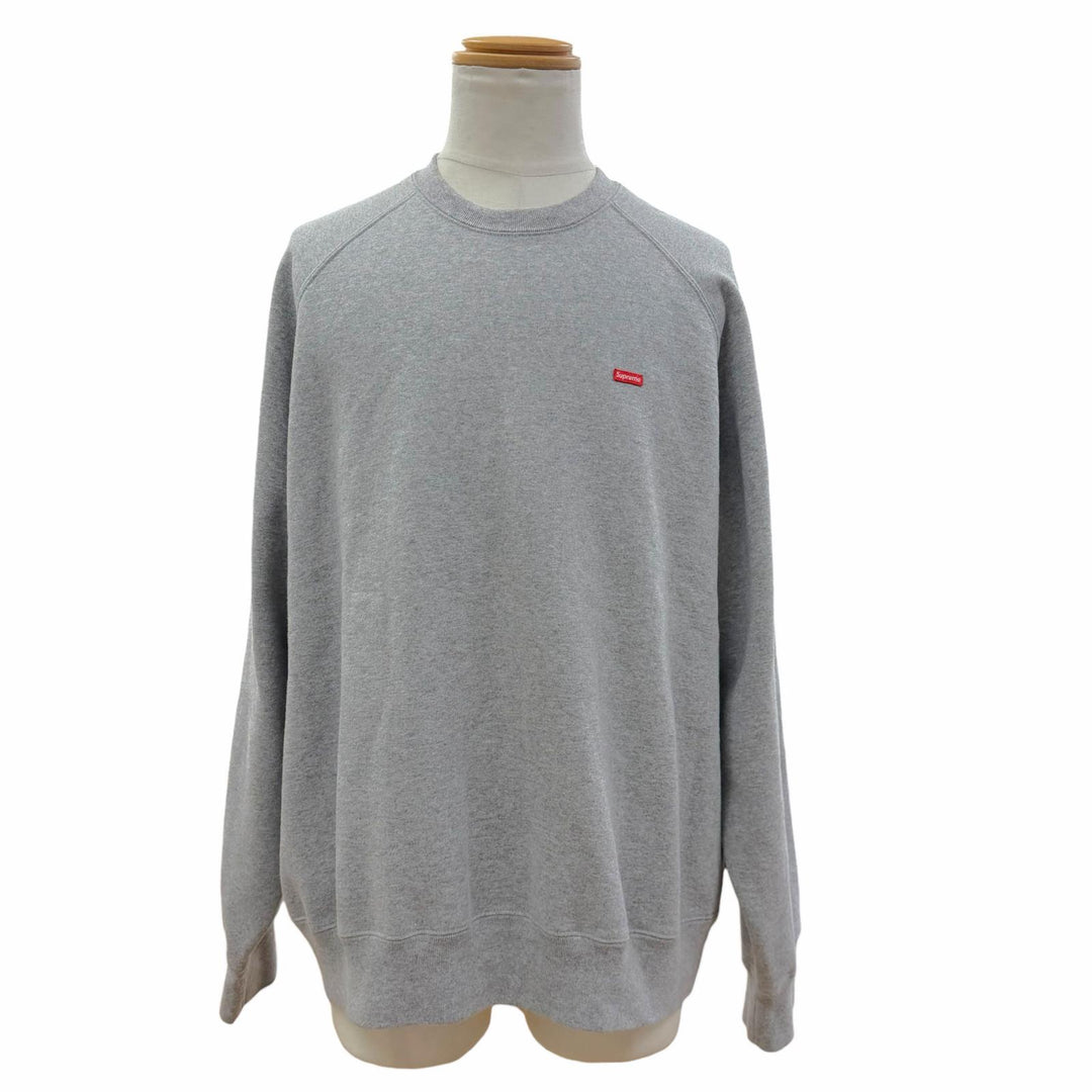 美品▼Supreme シュプリーム 24SS Small Box Raglan Crewneck スモールボックスロゴ プルオーバー スウェット グレー L カナダ製 正規品