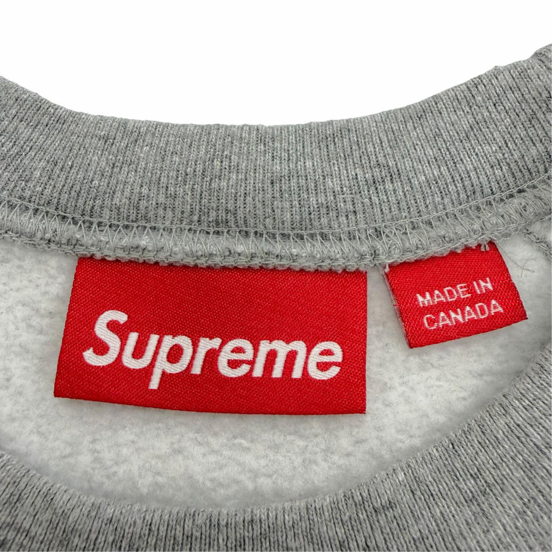 美品▼Supreme シュプリーム 24SS Small Box Raglan Crewneck スモールボックスロゴ プルオーバー スウェット グレー L カナダ製 正規品
