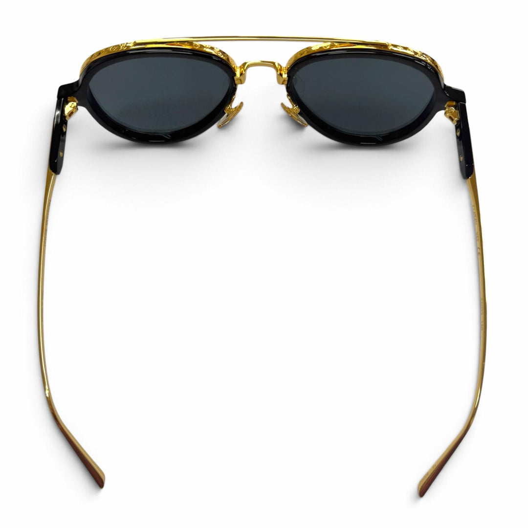 美品▼LOUIS VUITTON ルイヴィトン Z1494U LV プレイ パイロット ツーブリッジ サングラス ゴールド ブラック 55□22 150 デモレンズ