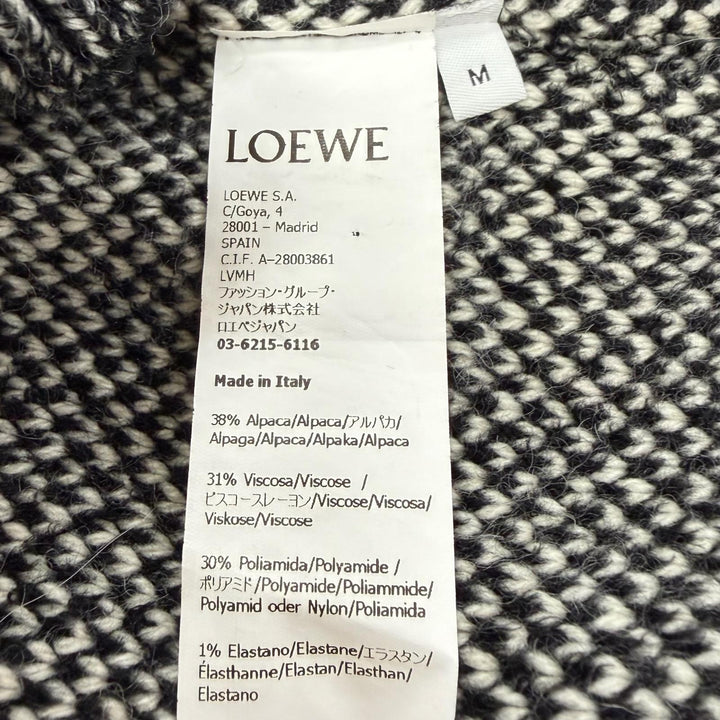 極美品▼LOEWE ロエベ H526Y14KDM アルパカ38% アナグラムロゴ クルーネック ニットセーター ブラック系 M イタリア製 正規品 メンズ