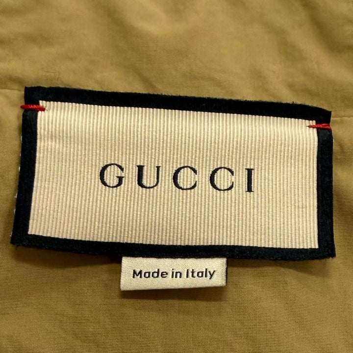 美品▼GUCCI グッチ 706419 マキシGG ウェブストライプ ボア切替 フーデッド ZIPUP 中綿 ブルゾン ジャケット ブラウン系 XS 伊製 正規品