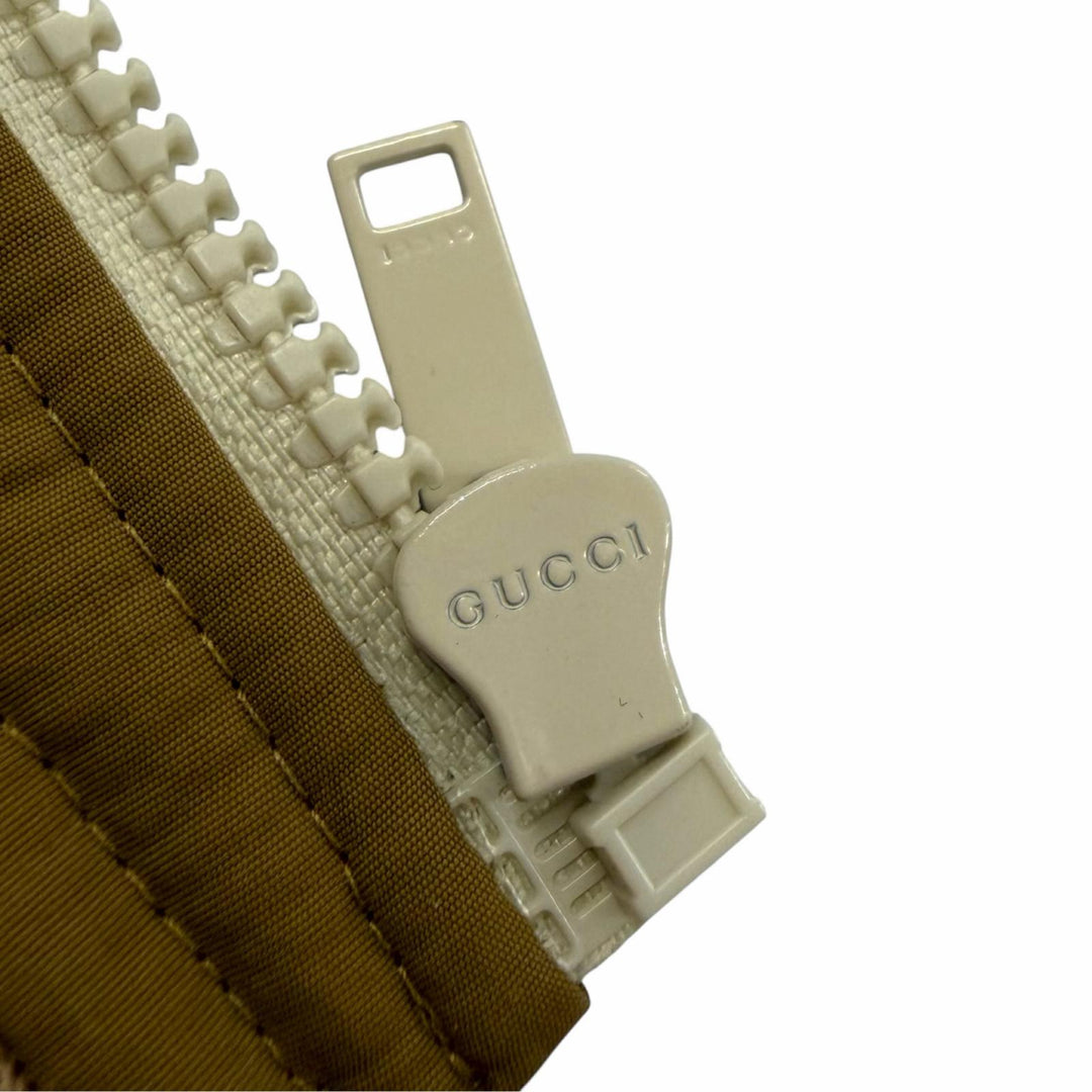 美品▼GUCCI グッチ 706419 マキシGG ウェブストライプ ボア切替 フーデッド ZIPUP 中綿 ブルゾン ジャケット ブラウン系 XS 伊製 正規品
