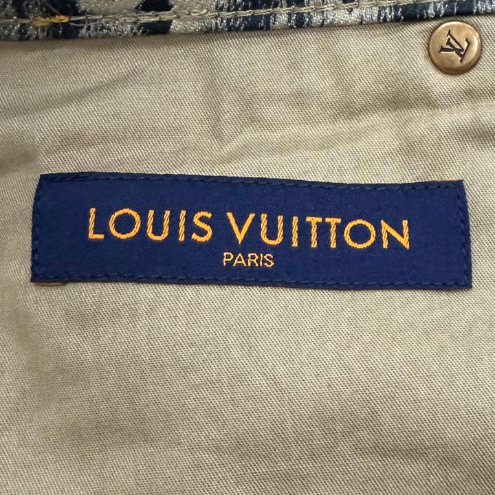 極美品▼LOUIS VUITTON ルイヴィトン 23SS モノグラム テーラード ボタンフライ デニムパンツ インディゴ 28 イタリア製 正規品 メンズ