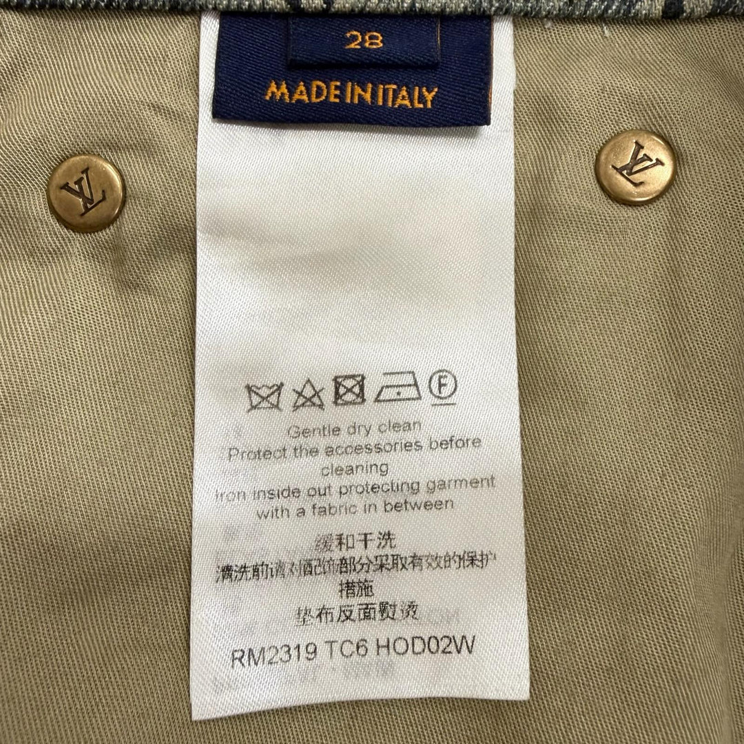 極美品▼LOUIS VUITTON ルイヴィトン 23SS モノグラム テーラード ボタンフライ デニムパンツ インディゴ 28 イタリア製 正規品 メンズ