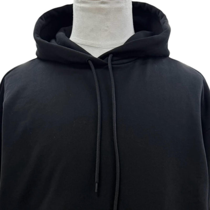 未使用品▼BALENCIAGA バレンシアガ 528351 コットン100% ロゴプリント フーデッド プルオーバー パーカー ブラック S 正規品 メンズ