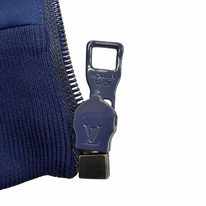 極美品▼LOUIS VUITTON ルイヴィトン 24SS モノグラム フーデッド ジップアップ ブルゾン パーカー ブルー L イタリア製 正規品 メンズ