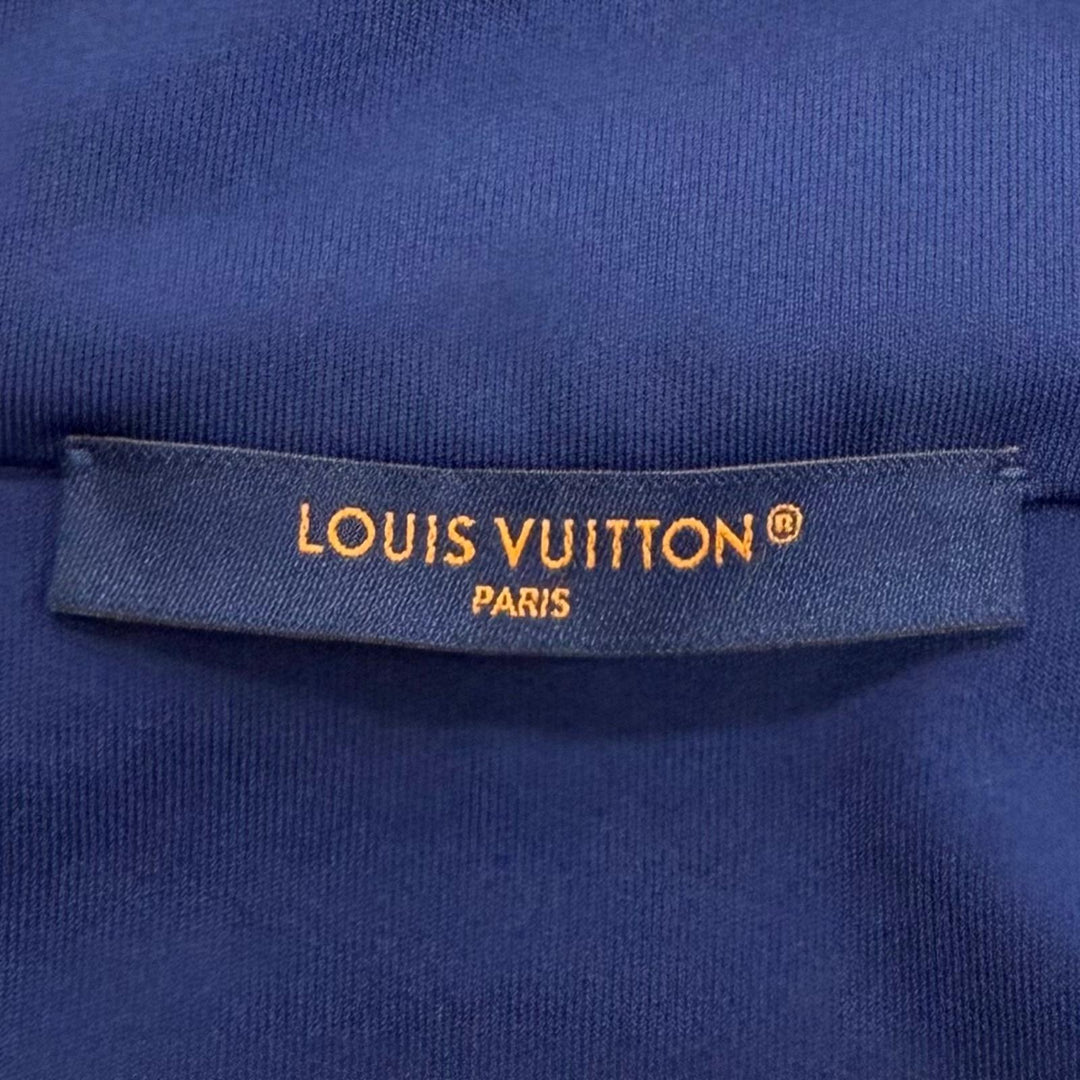 極美品▼LOUIS VUITTON ルイヴィトン 24SS モノグラム フーデッド ジップアップ ブルゾン パーカー ブルー L イタリア製 正規品 メンズ