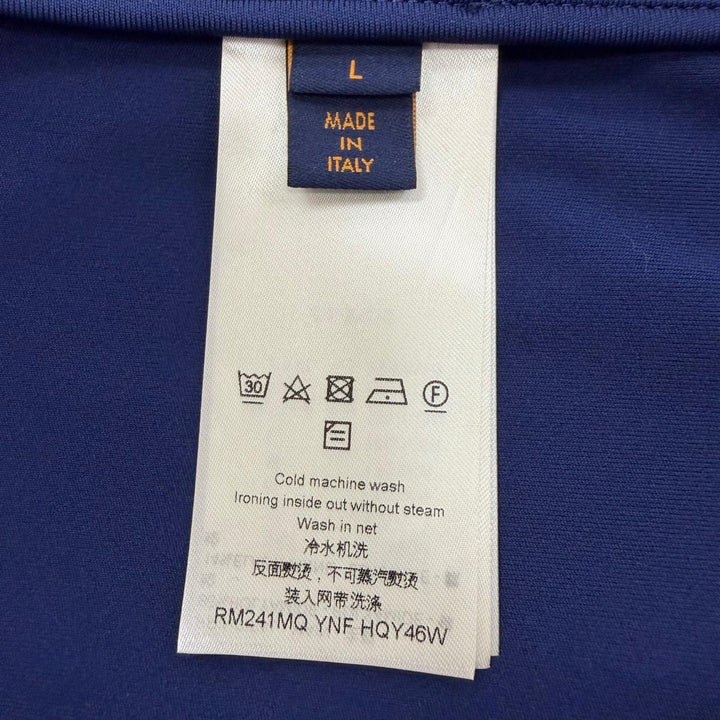 極美品▼LOUIS VUITTON ルイヴィトン 24SS モノグラム フーデッド ジップアップ ブルゾン パーカー ブルー L イタリア製 正規品 メンズ