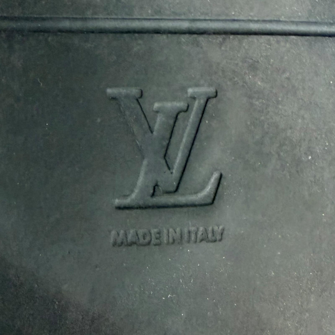 美品□LOUIS VUITTON NBA ルイヴィトン NBA 2021年製 レザー モノグラム スライドサンダル ブラック 7 イタリア製 メンズ 箱・保存袋付き