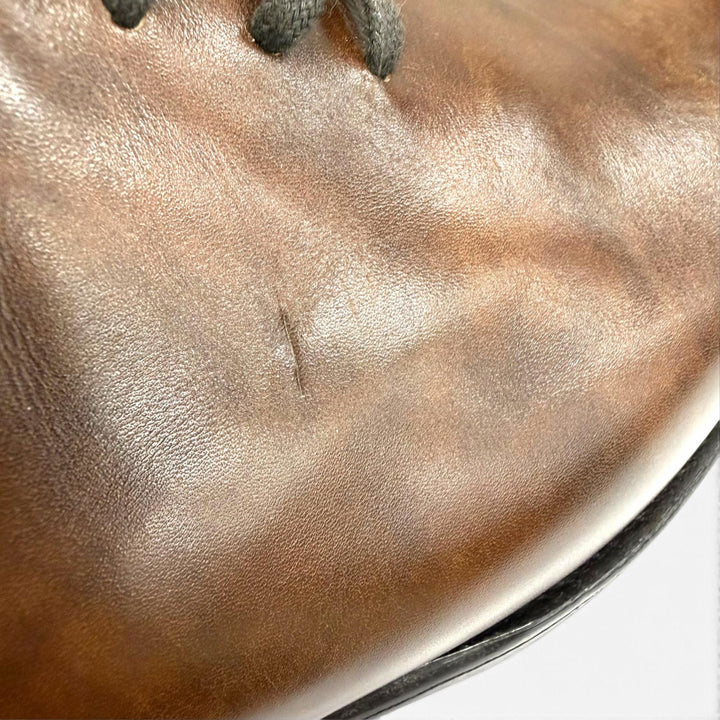 極美品□John Lobb ジョンロブ Marldon レザー プレーントゥ ホールカット ドレスシューズ ブラウン 6.5 イングランド製 メンズ 箱付き