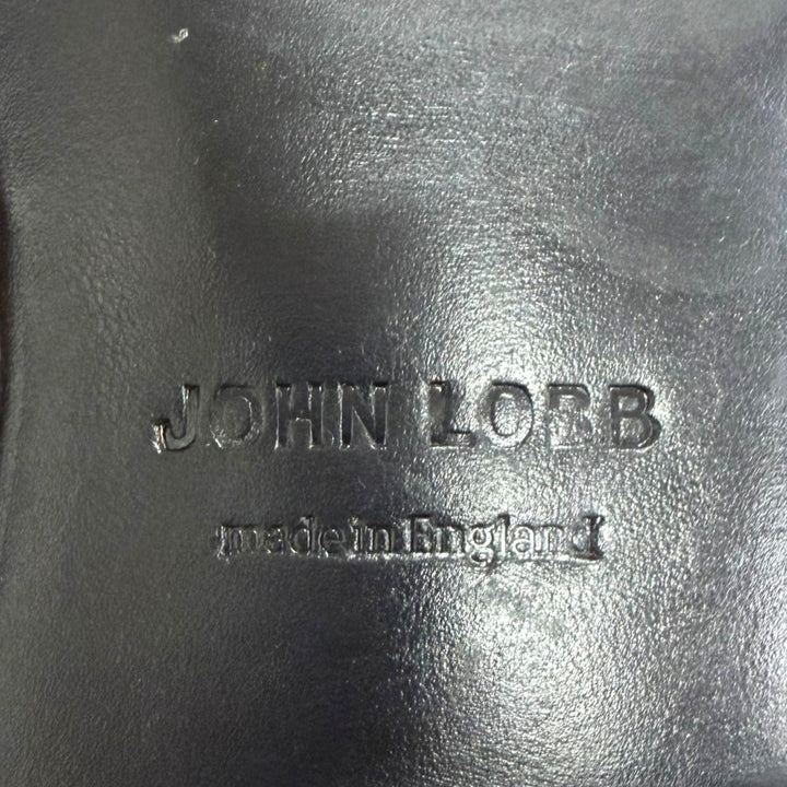 極美品□John Lobb ジョンロブ Marldon レザー プレーントゥ ホールカット ドレスシューズ ブラウン 6.5 イングランド製 メンズ 箱付き