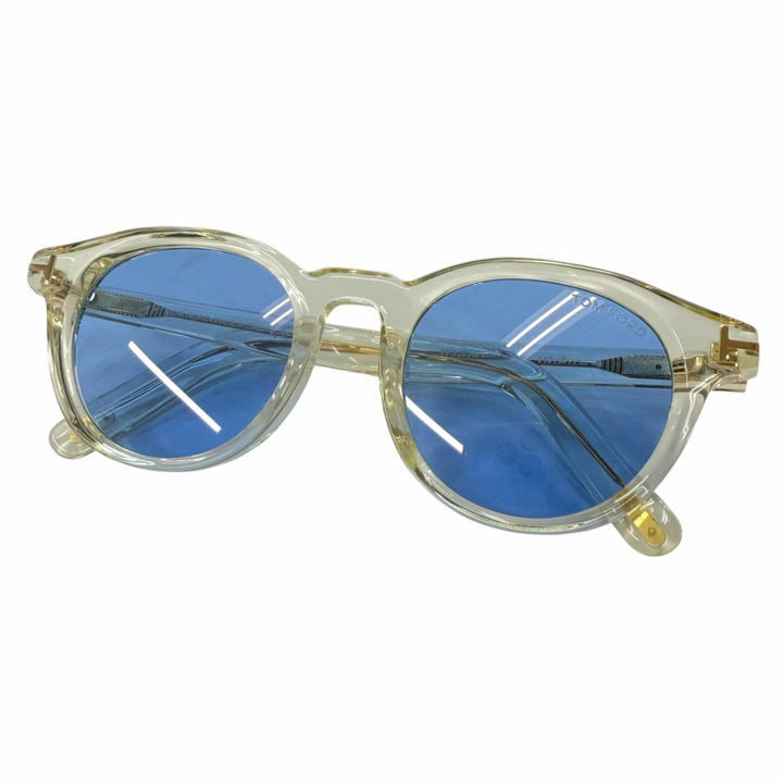 美品▼TOM FORD トムフォード TF1123-D ボストン アイウェア サングラス クリア ゴールド 49□21-145 デモレンズ イタリア製 メンズ