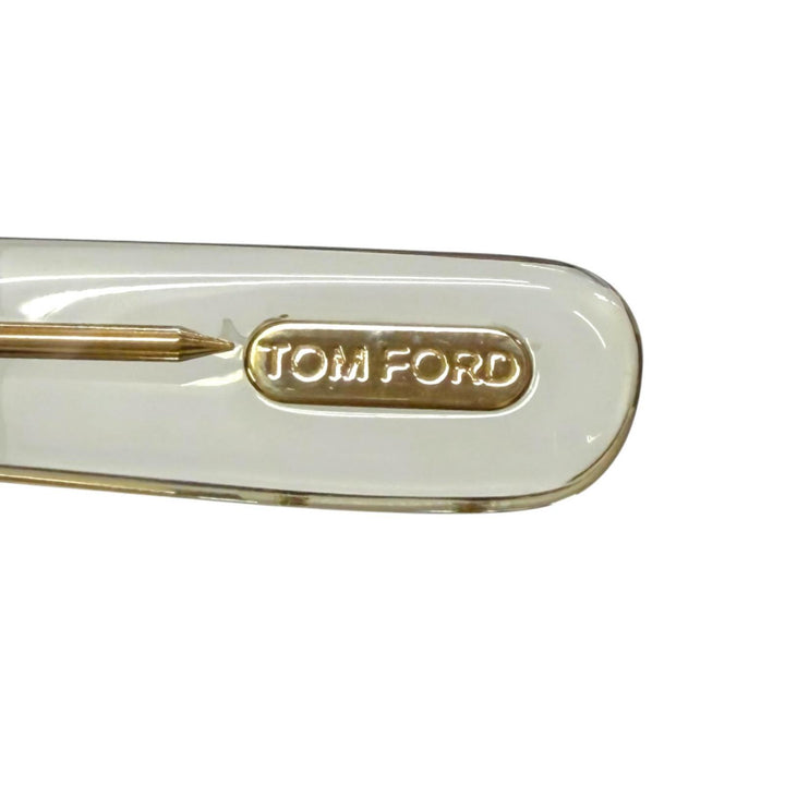 美品▼TOM FORD トムフォード TF1123-D ボストン アイウェア サングラス クリア ゴールド 49□21-145 デモレンズ イタリア製 メンズ
