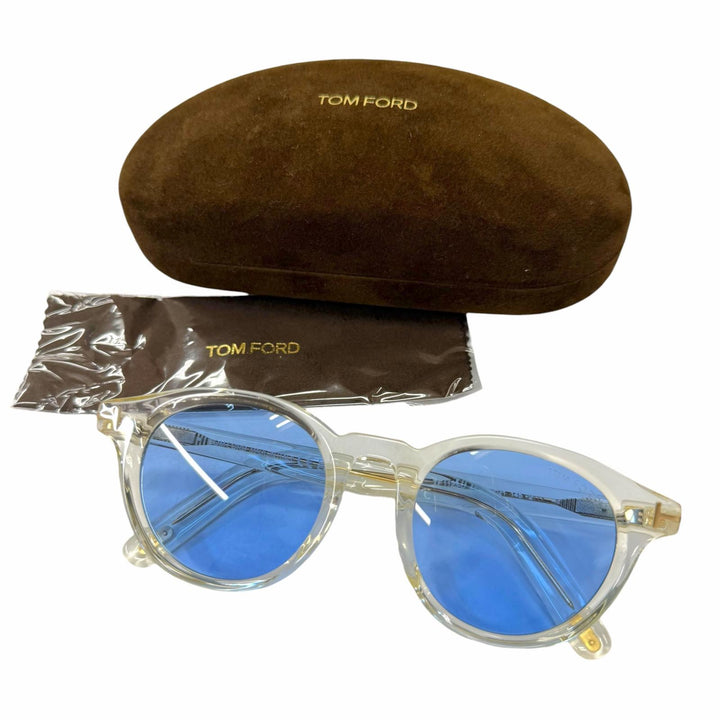 美品▼TOM FORD トムフォード TF1123-D ボストン アイウェア サングラス クリア ゴールド 49□21-145 デモレンズ イタリア製 メンズ