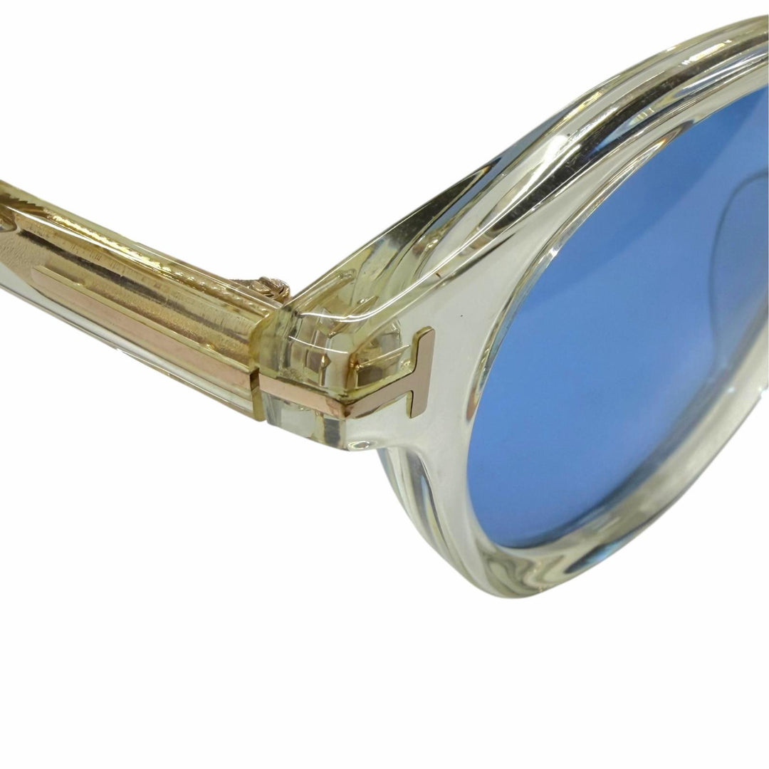 美品▼TOM FORD トムフォード TF1123-D ボストン アイウェア サングラス クリア ゴールド 49□21-145 デモレンズ イタリア製 メンズ