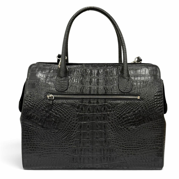 未使用品★RODANIA ロダニア 3002L クロシェット付 クロコダイルレザー 2WAY ハンドバッグ ショルダーバッグ ブラック レディース