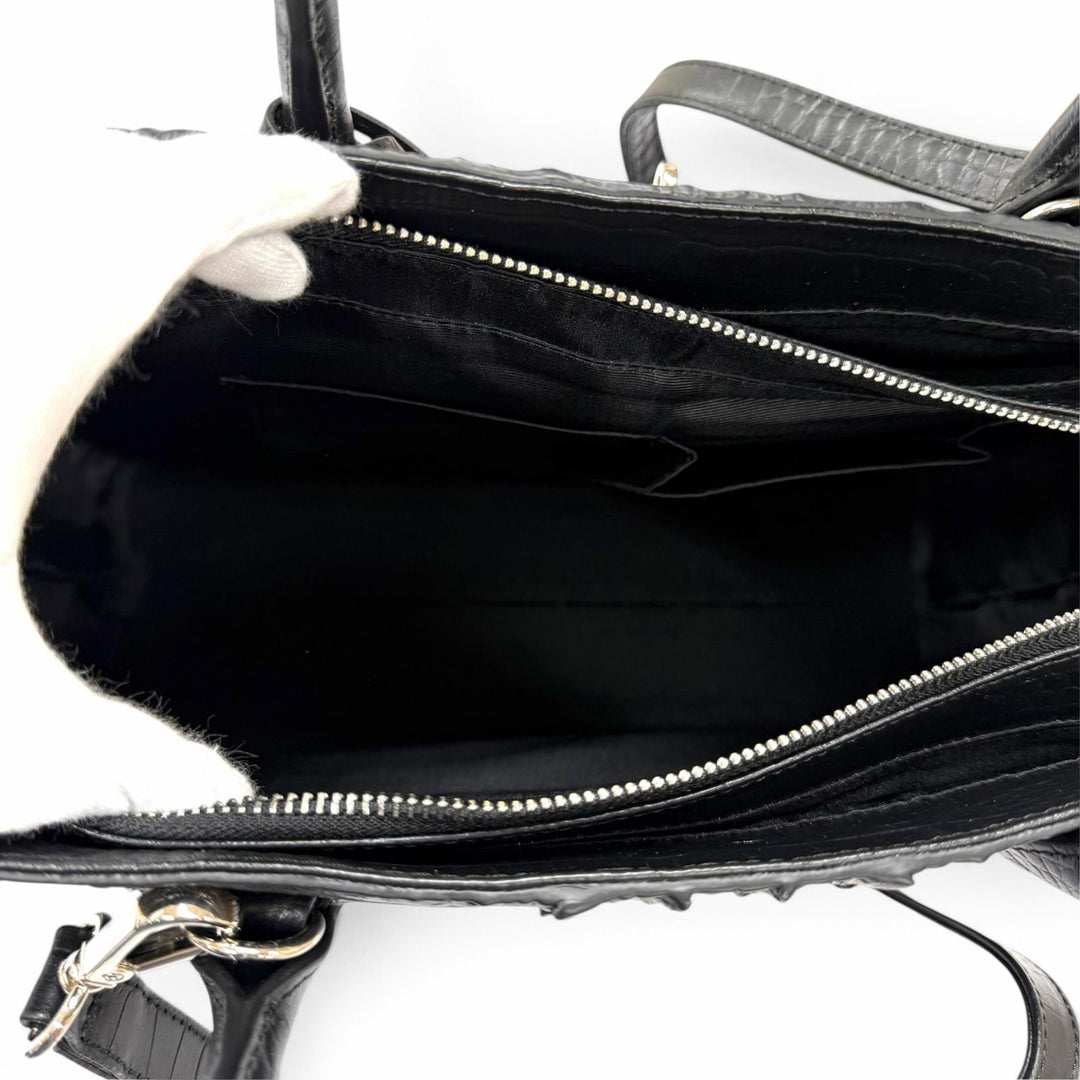 未使用品★RODANIA ロダニア 3002L クロシェット付 クロコダイルレザー 2WAY ハンドバッグ ショルダーバッグ ブラック レディース