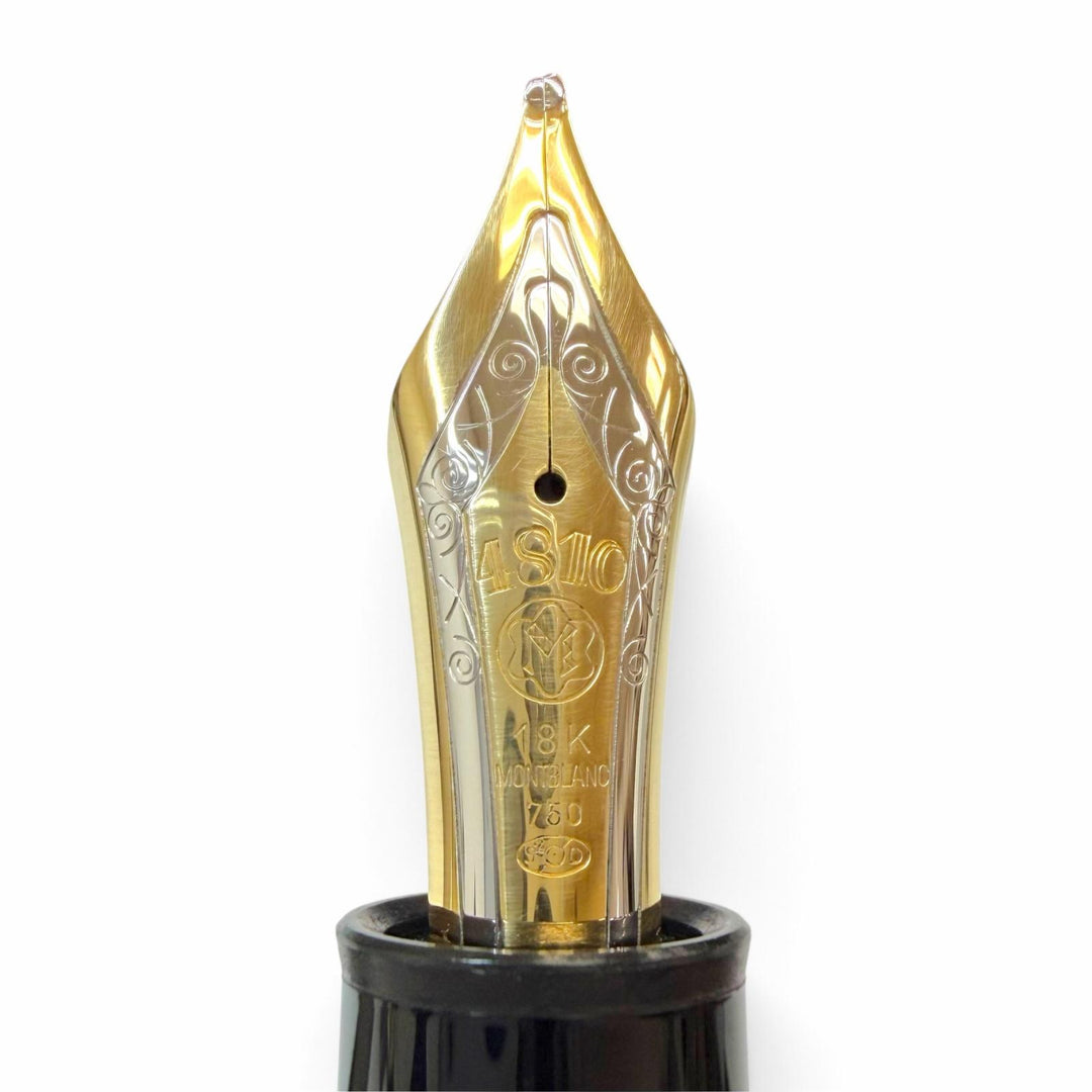 極美品▼MONTBLANC モンブラン マイスターシュテュック 149 ペン先18K OBニブ 希少 ホワイトスター 万年筆 ブラック ゴールド ドイツ製