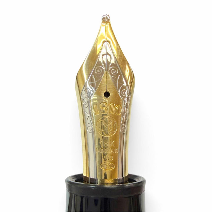 極美品▼MONTBLANC モンブラン マイスターシュテュック 149 ペン先18K OBニブ 希少 ホワイトスター 万年筆 ブラック ゴールド ドイツ製