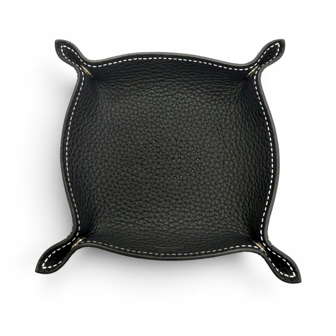 美品▼HERMES エルメス ヴィドポッシュ ミニ トリヨンクレマンス シルバー金具 Hロゴ 小物入れ トレイ トレー ブラック B刻印 フランス製