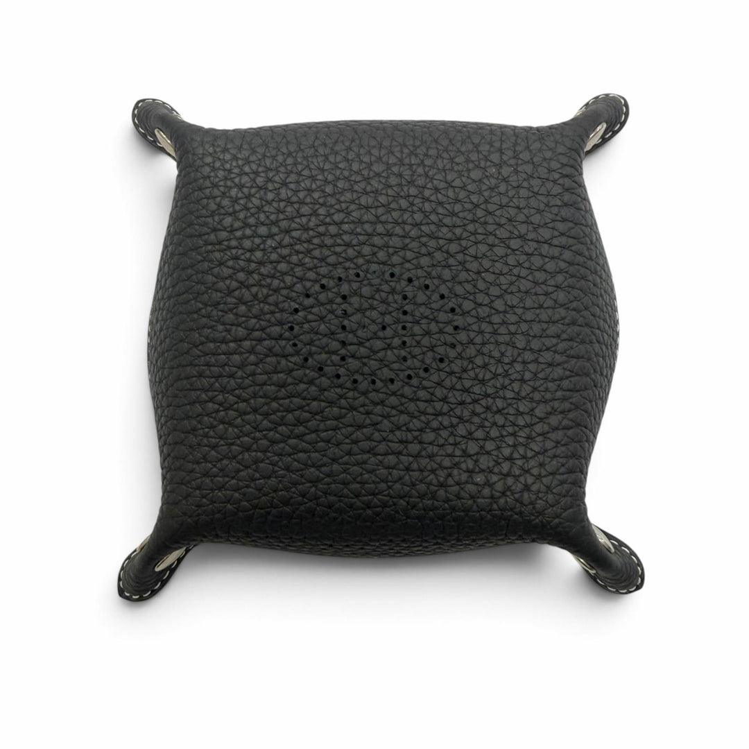 美品▼HERMES エルメス ヴィドポッシュ ミニ トリヨンクレマンス シルバー金具 Hロゴ 小物入れ トレイ トレー ブラック B刻印 フランス製