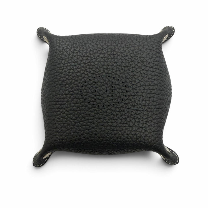 美品▼HERMES エルメス ヴィドポッシュ ミニ トリヨンクレマンス シルバー金具 Hロゴ 小物入れ トレイ トレー ブラック B刻印 フランス製