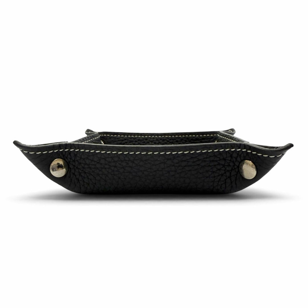 美品▼HERMES エルメス ヴィドポッシュ ミニ トリヨンクレマンス シルバー金具 Hロゴ 小物入れ トレイ トレー ブラック B刻印 フランス製