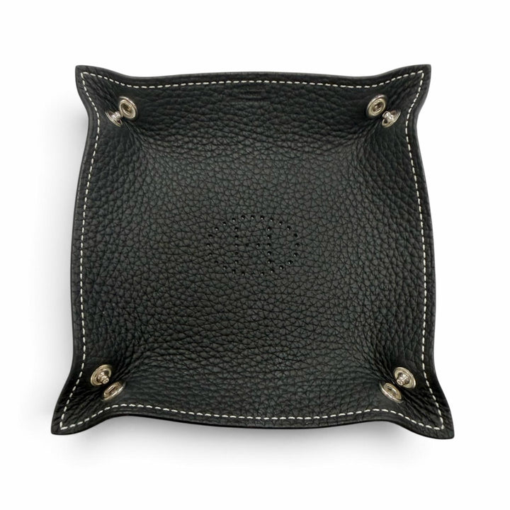 美品▼HERMES エルメス ヴィドポッシュ ミニ トリヨンクレマンス シルバー金具 Hロゴ 小物入れ トレイ トレー ブラック B刻印 フランス製