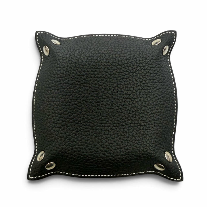 美品▼HERMES エルメス ヴィドポッシュ ミニ トリヨンクレマンス シルバー金具 Hロゴ 小物入れ トレイ トレー ブラック B刻印 フランス製