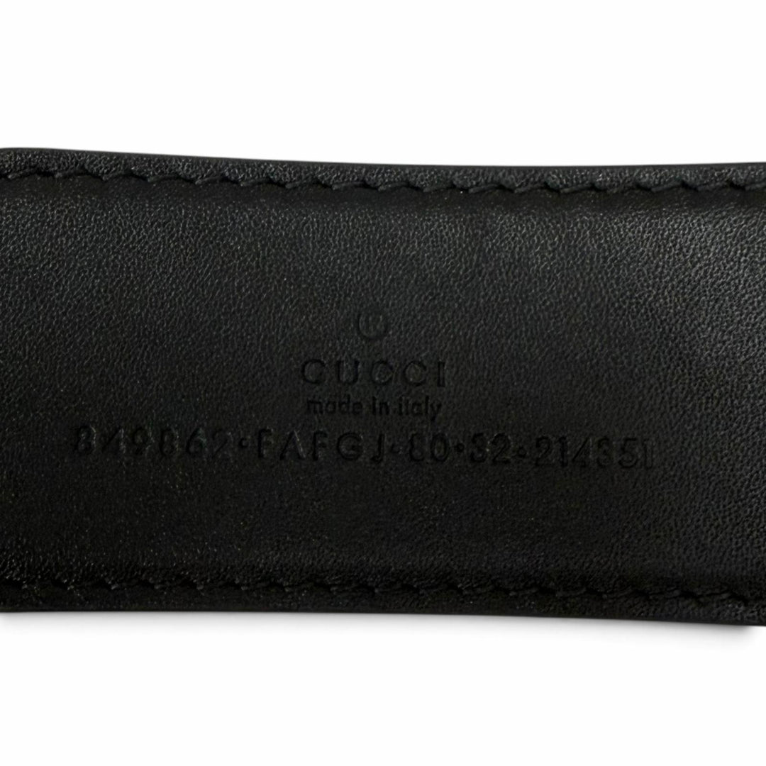 未使用品□GUCCI グッチ 849862 GGスプリーム インターロッキングGバックル リバーシブル レザーベルト ブラック 80 イタリア製 メンズ