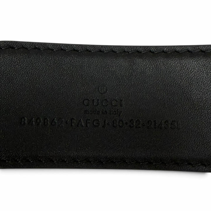 未使用品□GUCCI グッチ 849862 GGスプリーム インターロッキングGバックル リバーシブル レザーベルト ブラック 80 イタリア製 メンズ