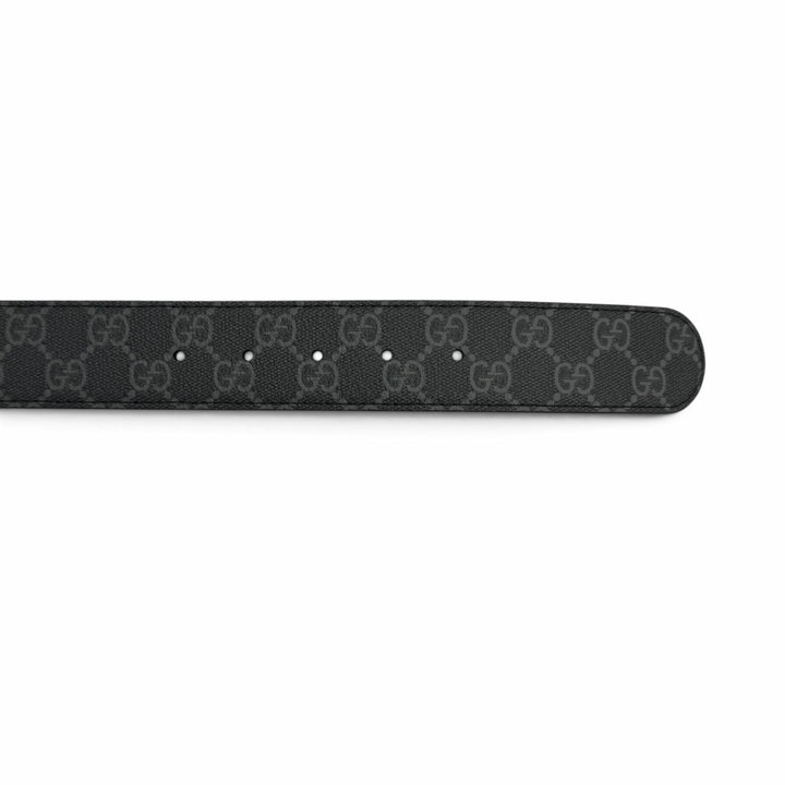 未使用品□GUCCI グッチ 849862 GGスプリーム インターロッキングGバックル リバーシブル レザーベルト ブラック 80 イタリア製 メンズ