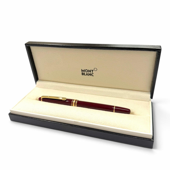 極美品▼MONTBLANC モンブラン マイスターシュテュック クラシック ペン先14K Ｆニブ ホワイトスター 万年筆 ボルドー ゴールド ドイツ製