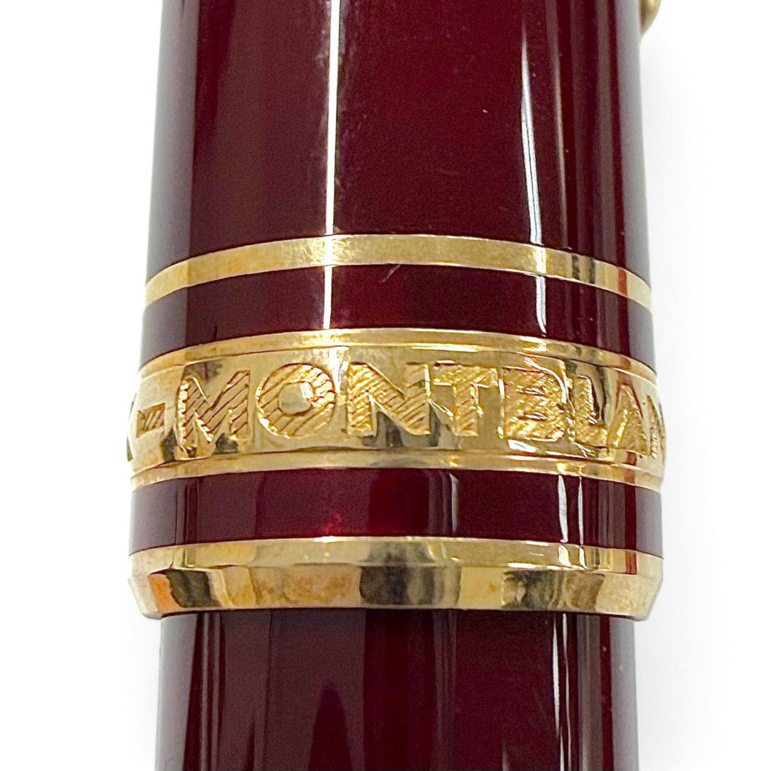 極美品▼MONTBLANC モンブラン マイスターシュテュック クラシック ペン先14K Ｆニブ ホワイトスター 万年筆 ボルドー ゴールド ドイツ製