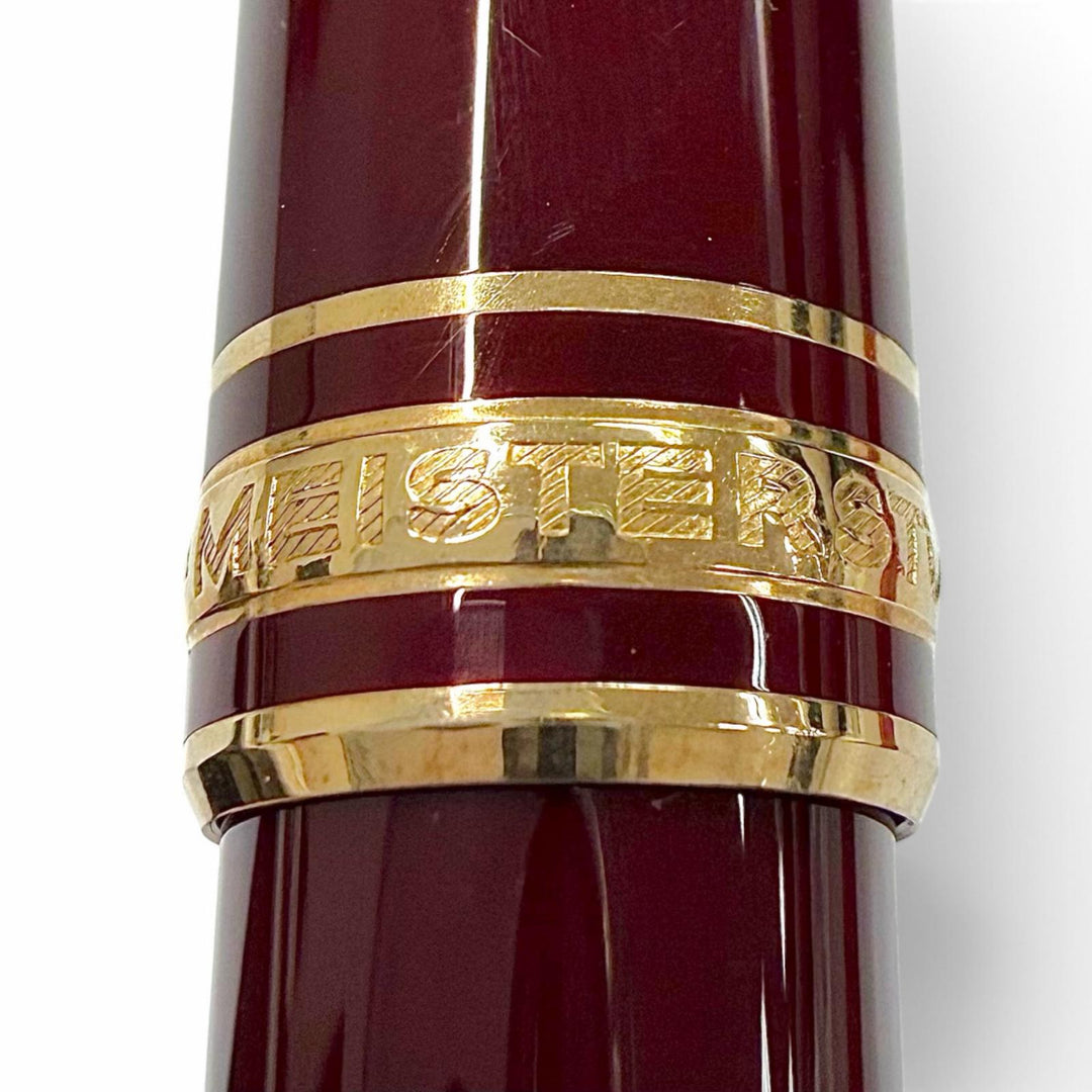極美品▼MONTBLANC モンブラン マイスターシュテュック クラシック ペン先14K Ｆニブ ホワイトスター 万年筆 ボルドー ゴールド ドイツ製