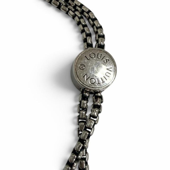 美品□LOUIS VUITTON ルイヴィトン 2025年製 M03335 ネックレス・ダミエ ステープル ボール アクセサリー シルバー イタリア製 メンズ