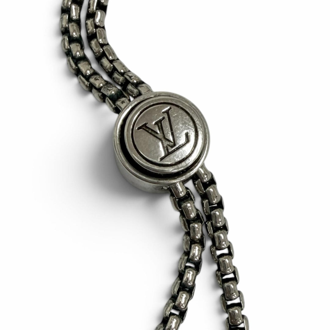 美品□LOUIS VUITTON ルイヴィトン 2025年製 M03335 ネックレス・ダミエ ステープル ボール アクセサリー シルバー イタリア製 メンズ
