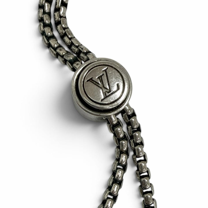 美品□LOUIS VUITTON ルイヴィトン 2025年製 M03335 ネックレス・ダミエ ステープル ボール アクセサリー シルバー イタリア製 メンズ