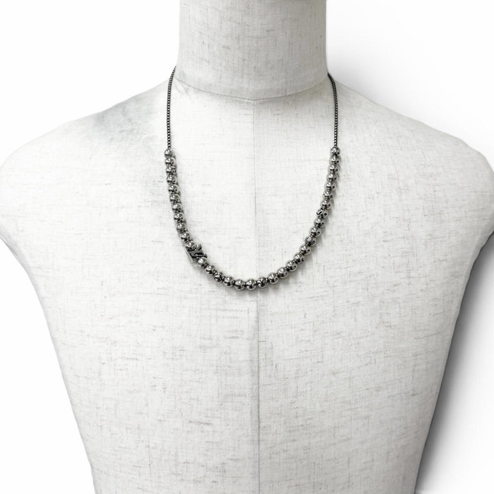 美品□LOUIS VUITTON ルイヴィトン 2025年製 M03335 ネックレス・ダミエ ステープル ボール アクセサリー シルバー イタリア製 メンズ