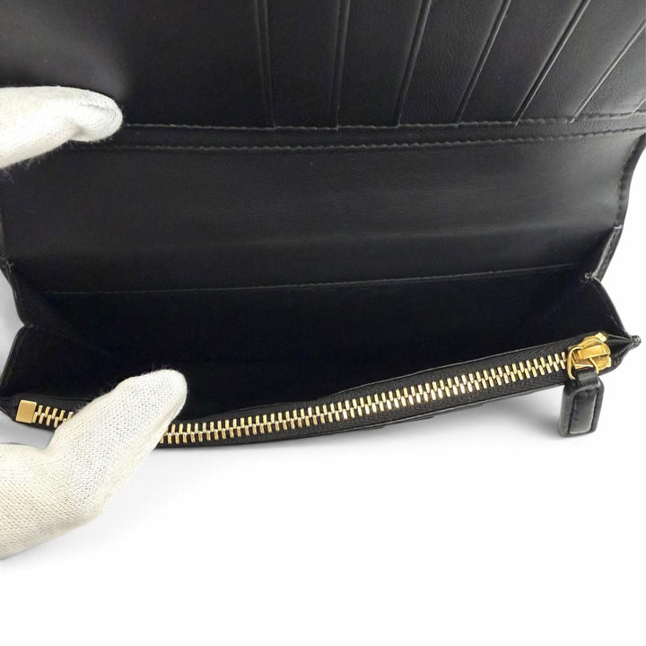 未使用品□SAINT LAURENT PARIS サンローランパリ 864305 レザー クロコダイル型押し 長財布 ブラック ゴールド金具 イタリア製 メンズ