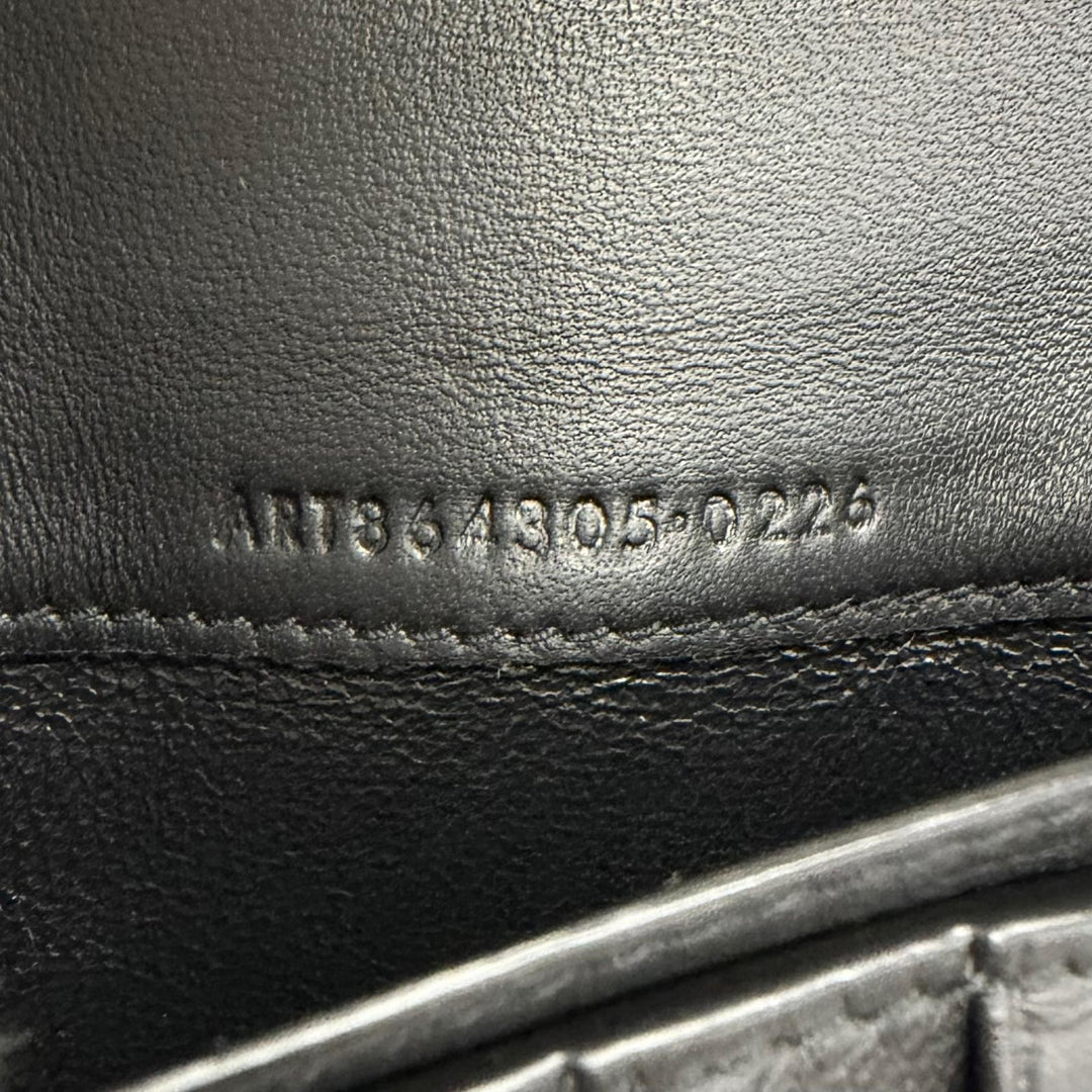 未使用品□SAINT LAURENT PARIS サンローランパリ 864305 レザー クロコダイル型押し 長財布 ブラック ゴールド金具 イタリア製 メンズ