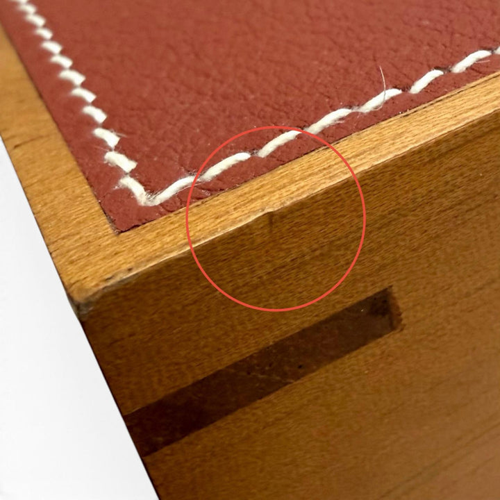 極美品△HERMES エルメス プレイヤードPM ティッシュケース ウッド レザー ティッシュボックス バイカラー ブラウン ネイビー レディース
