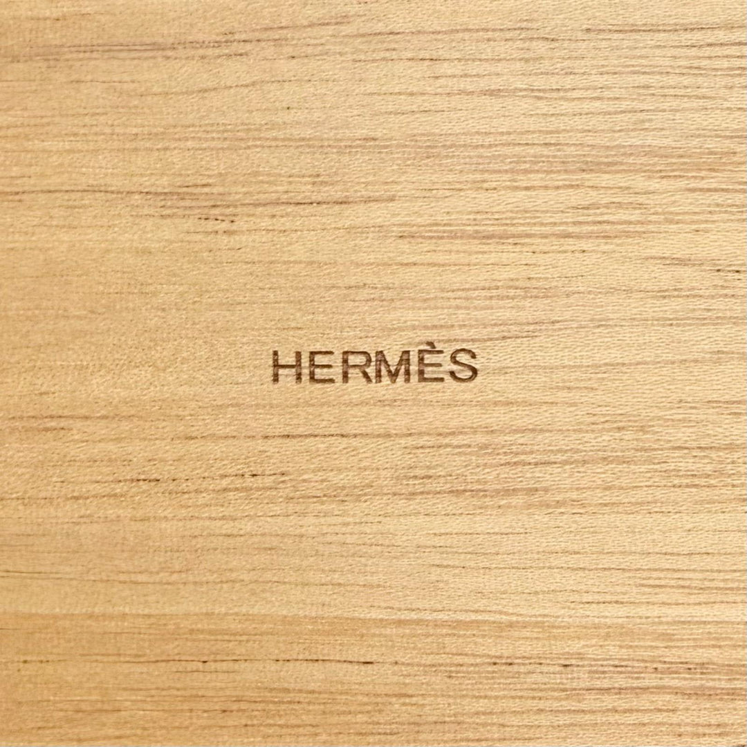 極美品△HERMES エルメス プレイヤードPM ティッシュケース ウッド レザー ティッシュボックス バイカラー ブラウン ネイビー レディース