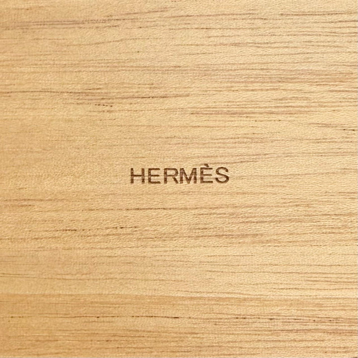 極美品△HERMES エルメス プレイヤードPM ティッシュケース ウッド レザー ティッシュボックス バイカラー ブラウン ネイビー レディース