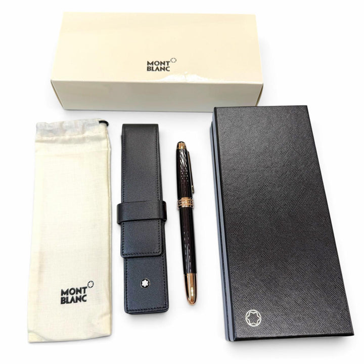極美品▼MONTBLANC モンブラン S.E. マイスターシュテュック 145 クラシック 18K Mニブ 90周年コレクション 万年筆 マザーオブパール