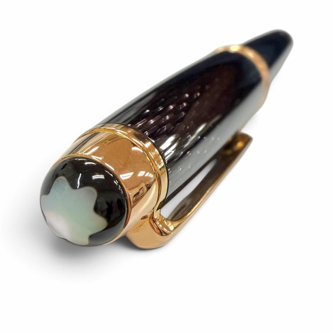 極美品▼MONTBLANC モンブラン S.E. マイスターシュテュック 145 クラシック 18K Mニブ 90周年コレクション 万年筆 マザーオブパール