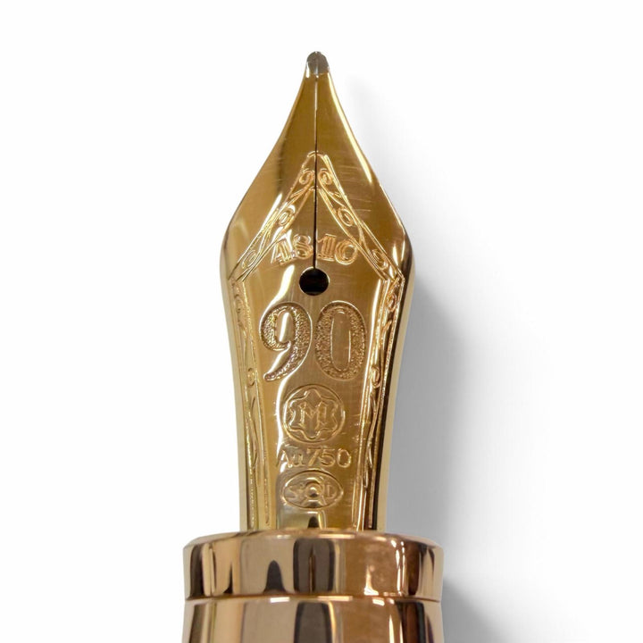 極美品▼MONTBLANC モンブラン S.E. マイスターシュテュック 145 クラシック 18K Mニブ 90周年コレクション 万年筆 マザーオブパール