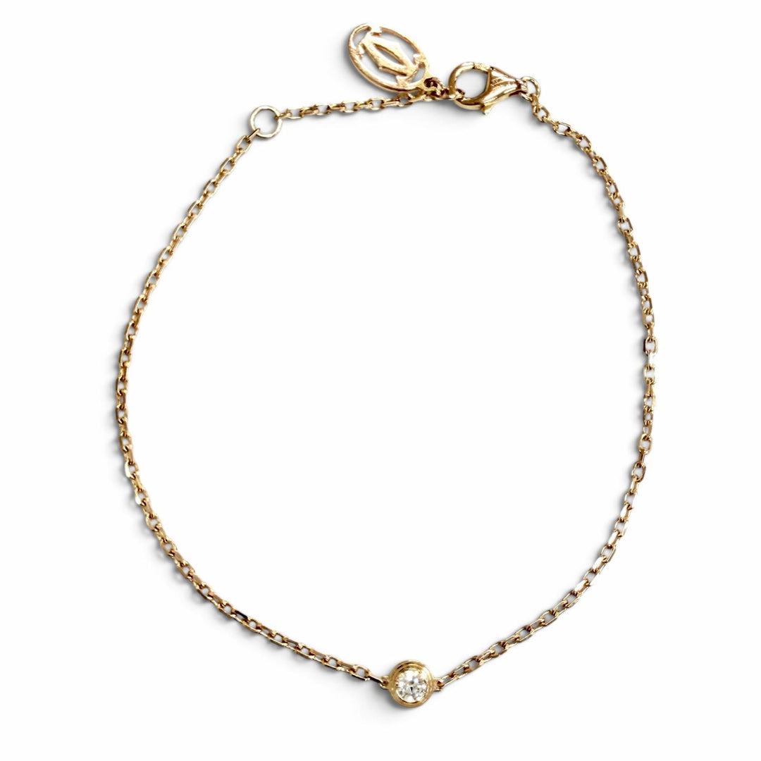 美品△Cartier カルティエ FBV562 ダムール SM ダイヤモンド ブレスレット アクセサリー 750(PG) ピンクゴールド 重量2.1g レディース