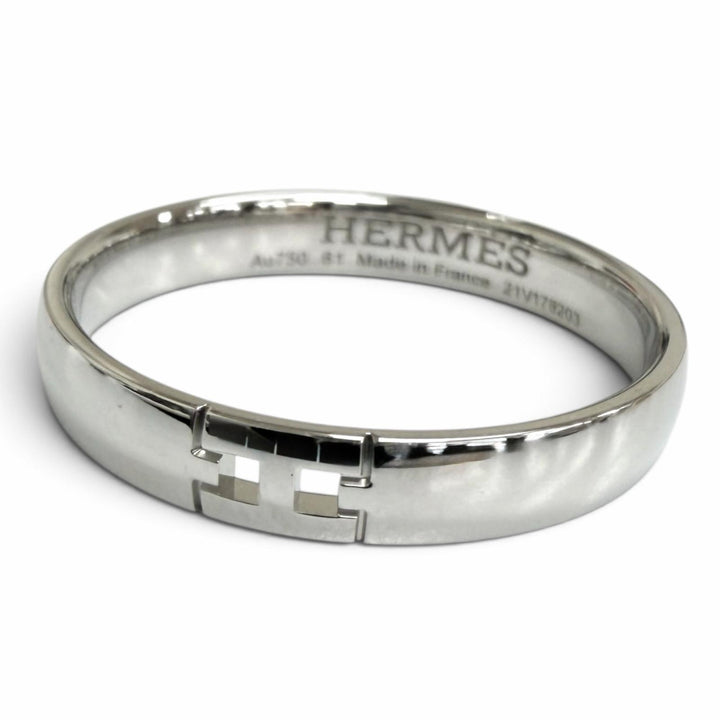 極美品□HERMES エルメス 2021年製 ヘラクレス Hロゴ AU750 リング 指輪 ホワイトゴールド 61(JP21号相当) フランス製 重量4.1g メンズ