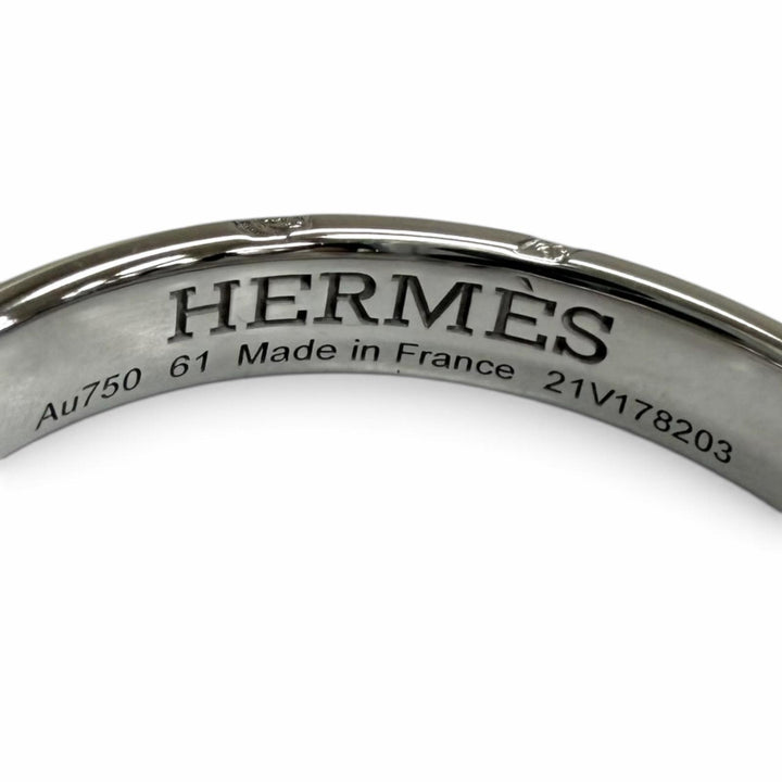 極美品□HERMES エルメス 2021年製 ヘラクレス Hロゴ AU750 リング 指輪 ホワイトゴールド 61(JP21号相当) フランス製 重量4.1g メンズ